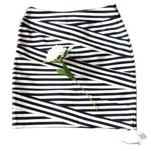 EXPRESS Black and White Mini Skirt